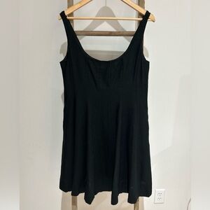 Bailey 44 Black Sleeveless Scoop Neck Linen Blend Dress MIDI Women Size 6 NWOT
